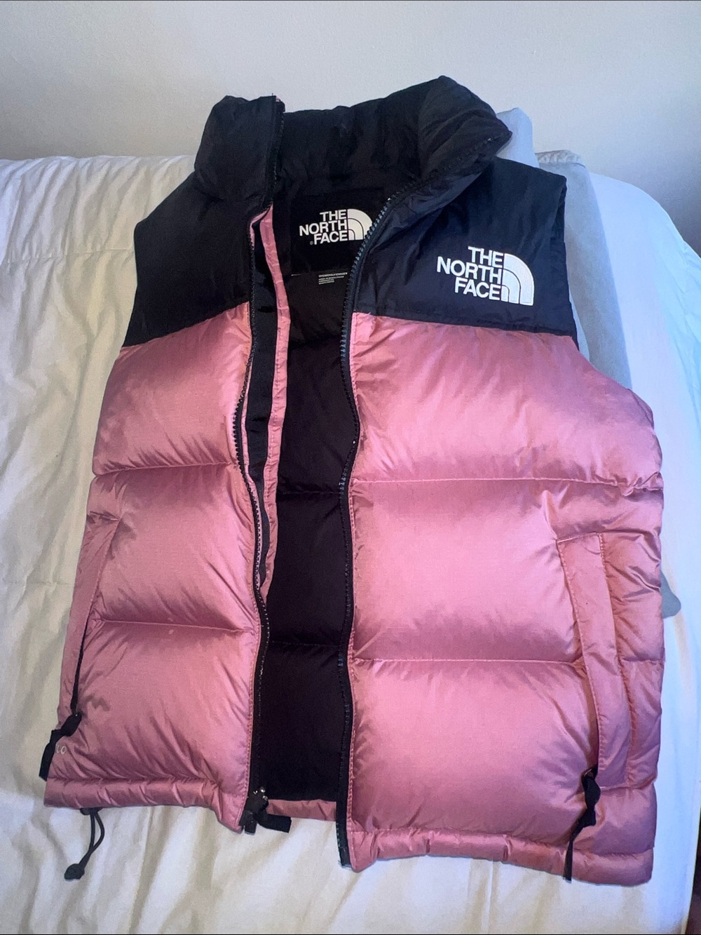 The North Face Pink & Black Insulated Down Puffer Vest